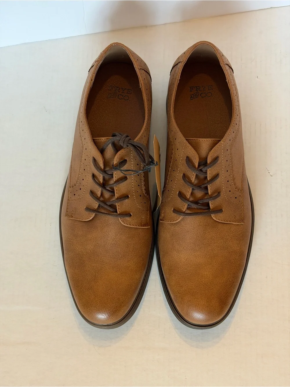 Frey and Co Men's Brown Lace-Up Oxford Shoes